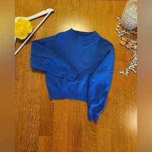 Lambswool and Angora royal blue sweater